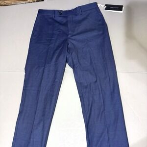 Tommy Hilfiger Dress Pants 32 32 31 Wool Blend Solid Blue Modern Fit Stretch